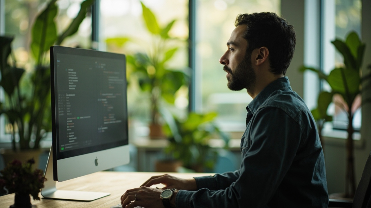 A real working moment illustrating the theme of an article about browser ai. Wide 16:9 banner, one strong focal point, magazine editorial quality, authentic and unstaged.