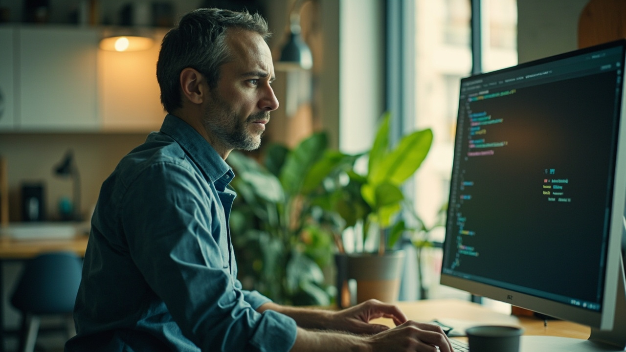 A real working moment illustrating the theme of an article about ai video tools. Wide 16:9 banner, one strong focal point, magazine editorial quality, authentic and unstaged.