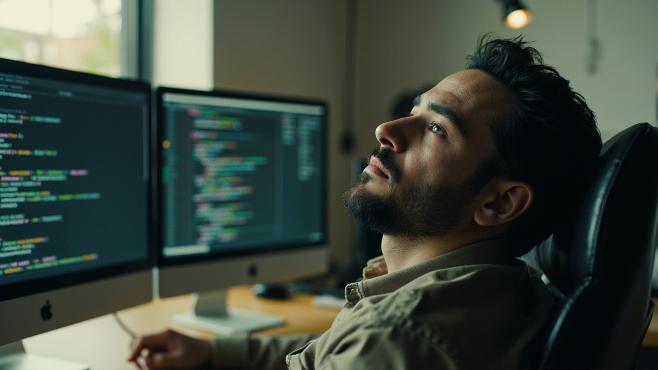 A real working moment illustrating the theme of an article about bootstrap 5 2026. Wide 16:9 banner, one strong focal point, magazine editorial quality, authentic and unstaged.
